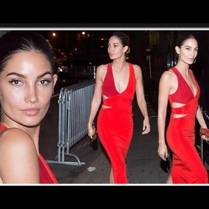 DION LEE Belted Harness Dress Suede Cutout Midi FLAWED